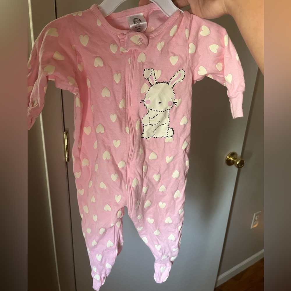 Gerber Pink Heart Bunny Footie